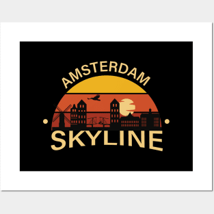 Best Amsterdam Skyline print Posters and Art